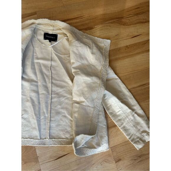 Lafayette 148 open front Jacket draped neck linen blend womens - Picture 10 of 12